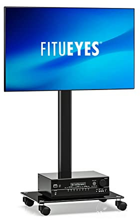 FLNOZAMZ pour Meuble TV Amovible de 32 à 55 Pouces, Meuble TV pivotant au Sol, Meuble TV d'angle Universel avec Rangement, Parfait pour Un Support de Divertissement réglable (A)