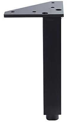 Pieds de table robustes en épingle à cheveux en métal noir 20 cm pour bureau, salle à manger ou banc avec accents en fourrure