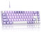MageGee MK-Box Tragbare 60 % mechanische Gaming-Tastatur, LED-Hintergrundbeleuchtung, kompakte 68 Tasten, Mini-Tastatur mit Kabel und rotem Schalter für Windows, Laptop, PC, Mac, Violett