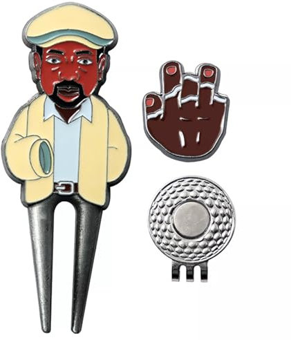 Ball Marker Set & Golf Divot Repair Tool - Ideal Groomsman Gift, Complete Golf Accessories Kit for Men and Women | Happy Gilmore Coach | Unique Hat Clip, Bag Accessories, and Funny Ball Markers