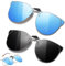 Dtoterul 2 Pièces Clip Lunettes Polarisant, Clip Solaire pour Lunettes de Vue, Clip Lunettes de Soleil Polarisées UV400, Pour Hommes et Femmes(Noir, Bleu)