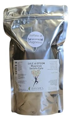 Magnesio solfato 1kg ‘FCC’, Sale di Epsom, Sale amaro - Additivo alimentare E518
