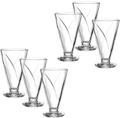 LEONARDO HOME Cono 025368 Lot de 6 bols coniques pour glace, dessert, entrées, servir avec élégance, utilisation polyvalente, adapté à un usage quotidien, hauteur 16 cm, transparent