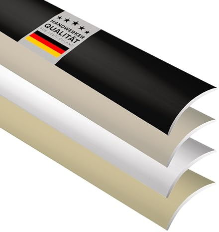 D-TACK Übergangsprofil Alu gewölbt selbstklebend | Übergangsschiene | Breite 30 mm | Übergangsleiste aus eloxiertem Aluminium | Abdeckleiste in Handwerker-Qualität (schwarz, 30 mm x 1 m)