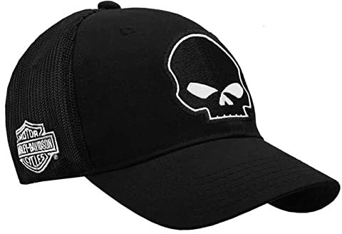 Harley-Davidson Willie G Skull Black Baseball Cap Stretch Fit BC119930