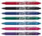 7 x Pilot Frixion Clicker 0,7 mm BLRT-FR7 – radierbarer einziehbarer Rollerball, 1 von jeder Farbe – Rot, Hellblau, Dunkelblau, Grün, Rosa, Violett und Schwarz