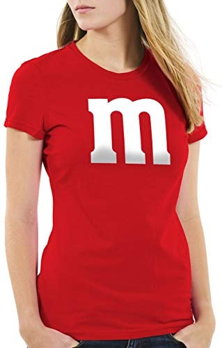 style3 m Damen T-Shirt für Fasching und Karneval Gruppen-Kostüm Paar-Verkleidung JGA Party, Farbe:Rot, Größe:XS