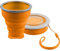 Faltbarer Silikon-Becher in orange, praktische Reisetasse Camping Trinkbecher – 210ml