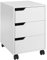 HOMCOM Cajonera de Oficina con Ruedas Mueble Archivador con 3 Cajones Cajonera para Escritorio Estudio 40x50x57,5 cm Blanco