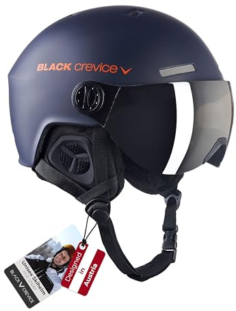 Black Crevice Erwachsene Skihelm Gstaad, Navy/orange, 58-61 cm