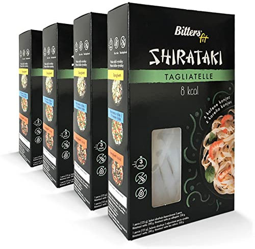 Bitters Pasta di Konjac Shirataki - Tagliatelle - 4x390g (senza liquido 4x250g)