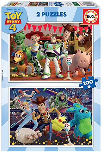 Educa - 2 Puzzles per Enfant de 100 pièces | Toy Story 4. Composé de Grandes pièces Parfaitement finies. Recommandé à partir de 6 Ans (18107)