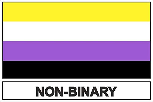 Akachafactory Sticker Aufkleber Flaggen Flagge Fahne Non Binary