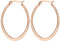 MYA art Damen Creolen Ovale Ringe hängend mit Stecker Edelstahl Rose Gold Rosegold Vergoldet Große Ohrringe Oval Groß Flach 5cm MYARGOHR-63