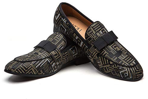 JITAI Gold Herren Loafers Mode Freizeitschuhe Loafers Party Schuhe, Gold 06, 41 EU (8 UK)
