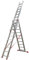 BTF Escalera de aluminio 3 Tramos Extensible Transformable Serie PROFI 3,5+3,5+3,5 Metros 13 peldaños por tramo, Perfil 80x25mm | Robusta escalera para trabajos en nivel profesional. Ref. BTF-ETTE8035