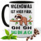 Blickfang Lustige Tasse mit Spruch |IRGENDWAS IST DA FAUL OH DAS BIN JA ICH | Faultier | Kakao- Kaffee- Tee- Fototasse| Geschenke für männer frauen | Keramik Tasse |Spülmaschinenfest (Schwarz)