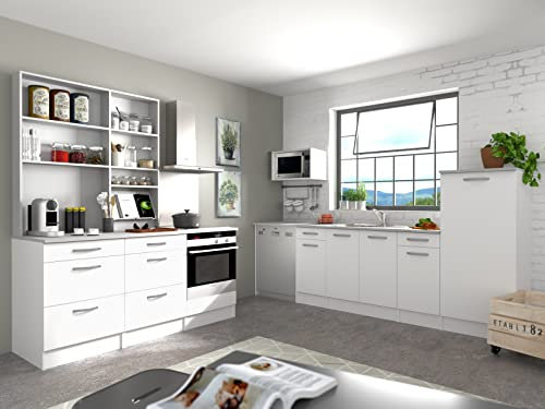 Miroytengo Módulos Individuales y Cocinas Completas en Color Blanco Mate (Cocinas Completas, Cocina 5 Muebles 180 cm)