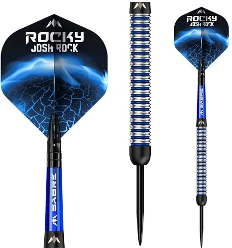 Mission Darts Josh Rock Dartpfeile aus 95% Wolframstahl, Schwarze und Blaue PVD-Beschichtung