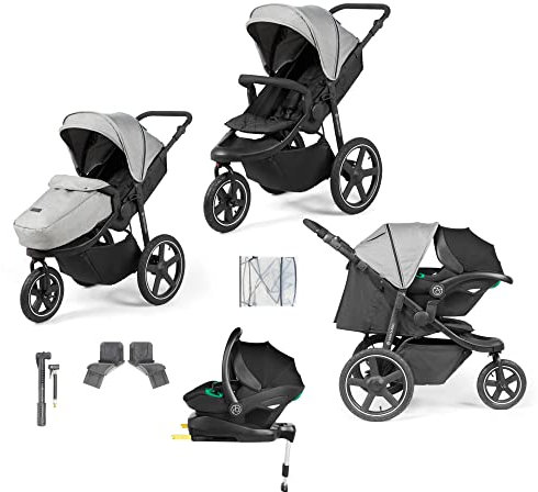 Ickle Bubba Venus Max Jogger Kinderwagen I-Size Reisesystem mit Isofix-Basis (Stratus)