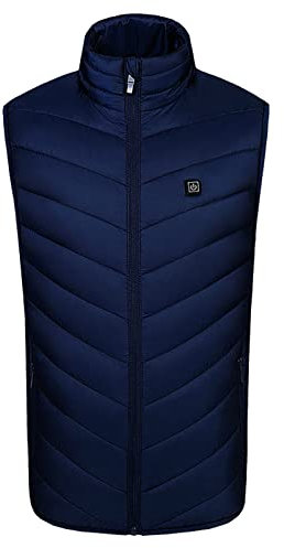 Gilet Riscaldata Uomo Impermeabile Senza Maniche Pile Elettrico Trekking Moto Giubbotto Riscaldato Piumino Smanicato Invernale con Batteria USB Giacca Riscaldata Giubbino Trapuntato Lavoro