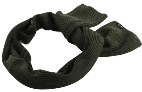 Calvin Klein Classic Cotton Rib Knit Scarf Dark Olive