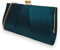 UShopUK Clutch/Handtasche aus Satin, für Hochzeit, Abschlussball, Hochzeit, Abendveranstaltung, Party, medium (Petrol)