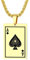 OIDEA Herren Halskette, Hip Pop Pik-Ass Edelstahlkette, mit 56 cm Kette, Gold