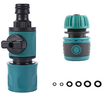 VReder Quick Release in Line Hose Shut Off Valve, Male and Female Connector Valve Extender Garden Hose Quick Connector Set for Join Garden Hose Pipe Tube and tap, Hose Reel