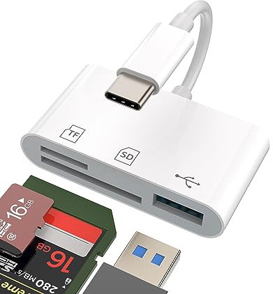 SD Card Reader Adapter (3 in 1) USB C to Micro SD USB 3.0 External Memory OTG Compatible with Huawei Xiaomi Redmi Google Samsung Macbook Air Pro Mac Hub Type Thunderbolt 4 SD Card Reader Adapter