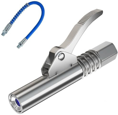 G Grasso Pistola Accoppiatore,Autobloccante Ingrassatore Testina,Pompa Pistola Grasso Manuale,Accoppiatore di Pistola per Grasso ad Alta Pressione per Tutti Pressa per Grasso con 30cm Tubo Flessibile
