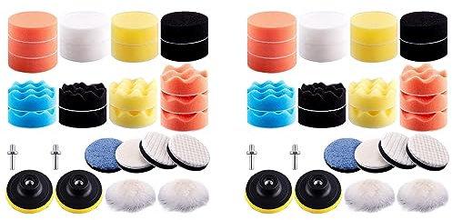 Daroplo 56 Stück 3 Polieren Pad Kit Schaum Polieren Pad Auto Stoßstange Polieren Zubehör Geeignet zum Bohren