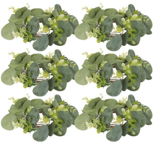 Kerzenring Aus Künstlichen Blumen Kerzenringe: 6st Stabkerzen Kerzenringe Für Stumpenkerzen Grüner Eukalyptuskranz Lässt Kränze Kranz Teelichthalter Plastik Buchsbaum Kandelaber