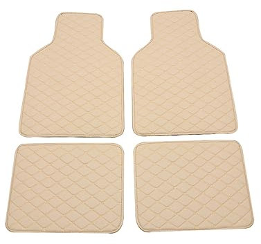 4 Stück Auto Fußmatten Universal Automotive Interior Liner Fußpolster Dekorative Automobilteppich Dekoration Matte Beige