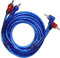 YoiYee 2RCA-2RCA Audio Cable Car Audio Amplifier, Pure Copper Wire, 5m Length, Blue-Transparent