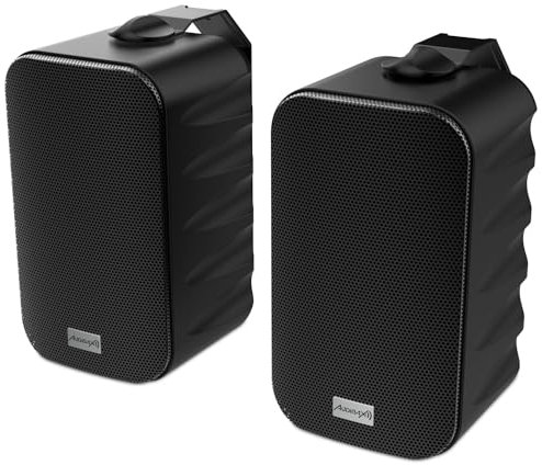 Audibax Delta 42 BT Black Pareja de Altavoces Bluetooth – Altavoces Activos de Alto Rendimiento para Pared – Compatible con Bluetooth - Alto Rango de Frecuencia (90Hz-20kHz) - Sonido Envolvente