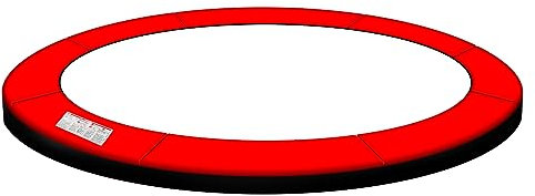Baunsal® Trampolin Randabdeckung Ø 427 cm mit 30 cm breite in rot-schwarz und 20 mm dick uv-beständig reißfest Trampolin Ersatzteile Trampolin Schutzrand für das Trampolin Outdoor
