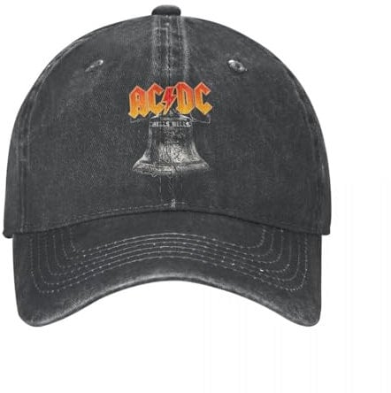 Hut Mode Hip Hop AC-DC Hells Bells Männer Frauen Baseball Cap Distressed Denim Hat Classic Outdoor Running Golf Adjustable Fit Snapback Cap Geburtstagsgeschenk