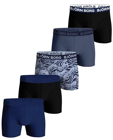 Bjorn Borg Cotton Stretch Boxers 5 Pack-Navy Mix-Small