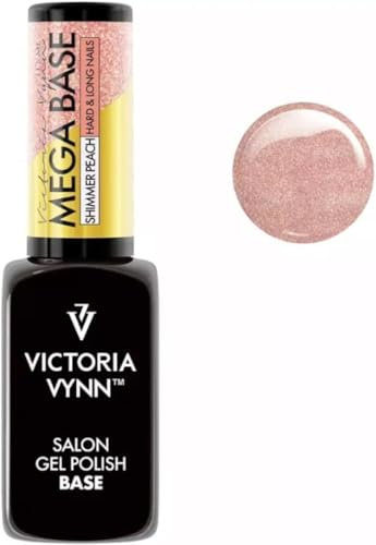 Victoria Vynn Mega Base Hart & Lange Nägel UV-LED Glitter Hybrid Gel Nagellack (Schimmer Pfirsich, 8ml)