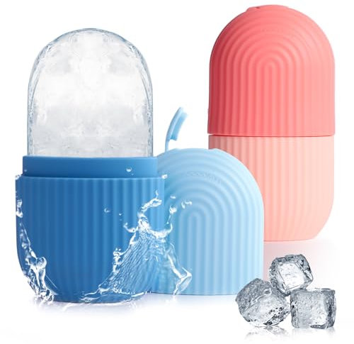 AiQInu Ice Roller 2 Stück,Eisroller Gesicht Auge Massagegerät, Eis Gesichtsroller Silikon Wiederverwendbares, schrumpft Poren, Anti-Falten,verbessert die Elastizität der Haut, reduziert Schwellungen