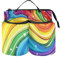 Luggage Cup Holder Hands Free Rainbow Swirl Cute White Stars Travel Holder Free Hand Hold Two Coffee Mugs for Travelers Flight Attendants