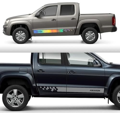 LYABYT Autotür Seitenschweller Aufkleber Pickup Vinyl Dekor Abdeckung Auto Tuning Zubehör, für VW Amarok V6 UTE Tdi 580 4 Bewegung