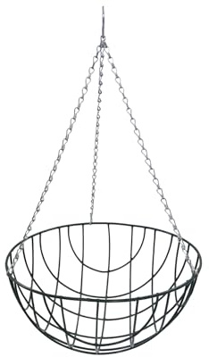 Oakland Gardens Wire Hanging Baskets 12 Inch (30cm) Hanging Planter for Indoor and Outdoor Use|Green Coated Steel Frame with Zinc-Coated Steel Chains|Ideal for Home Decor Garden Decoration|Pack of 4