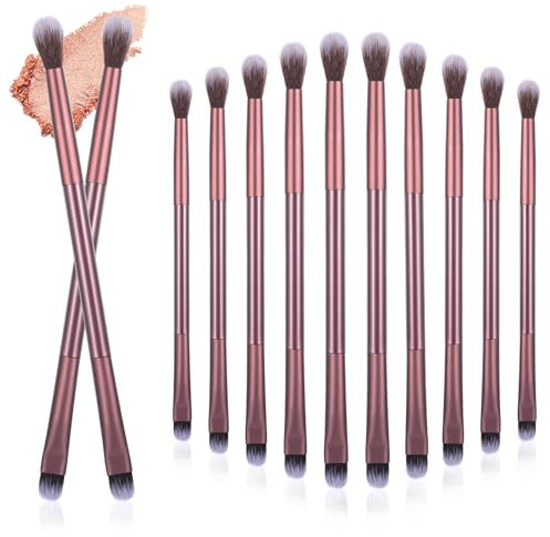 Lot de 24 pinceaux 2 en 1 pour fard à paupières, pinceau de maquillage anti-cernes, applicateur de maquillage pour estomper, fard à paupières, liner