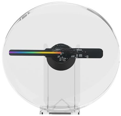 Ventaglio olografico, Proiettore olografico 3D Macchina pubblicitaria Ventilatore da tavolo con riproduzione audio Immagine Lettore musicale Macchina pubblicitaria olografica Videoproiettore
