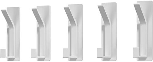 LIASDIVA Colgadores Adhesivos Resistentes, 5 Piezas Colgador Toallas, Gancho Adhesivo para Pared para Salones, Cocinas, Baños y Dormitorios (Blanco)