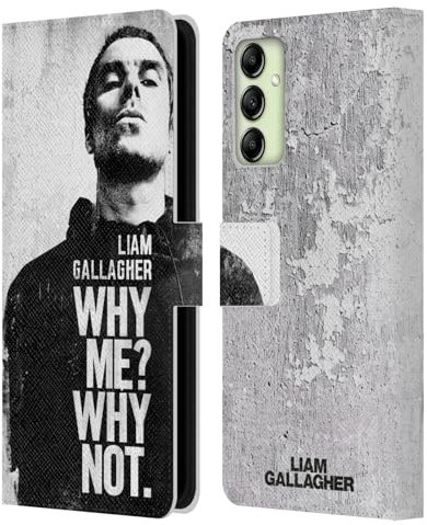 Head Case Designs Offizielle Liam Gallagher Why Me Grafiken Leder-Wallet-Hülle Kompatibel mit Samsung Galaxy A14 5G