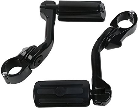 XMT-MOTOR Repose-pieds 1,25 pouces autoroute réglable Long montage Repose-pieds Convient pour Harley Touring Road King