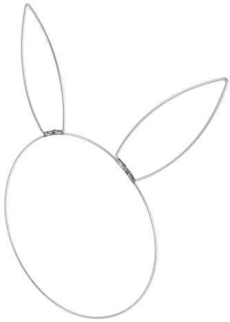 Garneck Hasenkopf-Reifen frühlingsdeko basteln zu Ostern Hasen Ohr Kranz Hase Kopf Metall Hase Dekorationen Osterhasen-Metallkranz Osterhasen-Kopfdekoration Osterhasenring Eisen Silver